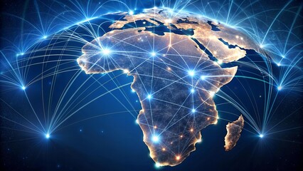 Wall Mural - africa: a digital tapestry of connectivity ai generated