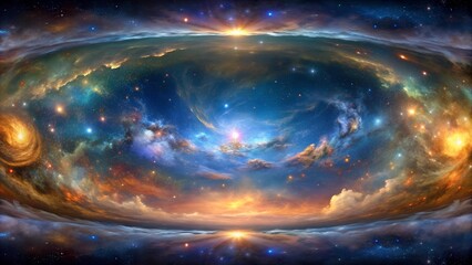 Wall Mural - Cosmic Tapestry: A Symphony of Celestial Hues  AI Generated