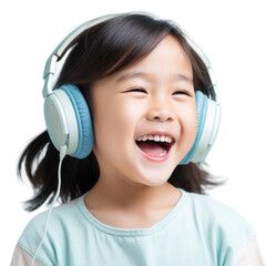 Sticker - PNG Headphones listening laughing headset.