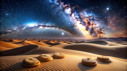 Wall Mural - Cosmic Crumbs: A Milky Way Dessert Landscape  generative AI