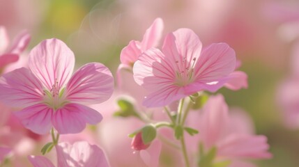 Canvas Print - Macro shot of a delicate pink flower