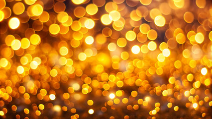 Wall Mural - Beautiful bokeh effect with blurred warm golden light background, perfect for festive themes.