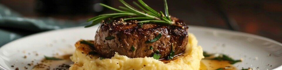 Poster - Filet mignon with creamy mashed potatoes