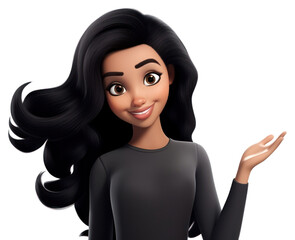 Sticker - PNG Cartoon adult black woman.