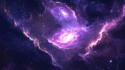 generate a spectacular galaxy scene with swirling star clusters and vibrant nebulae in the cosmos