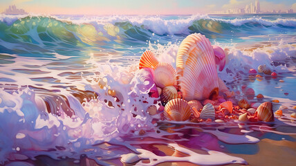 Wall Mural - romantischer holzanker am meer
