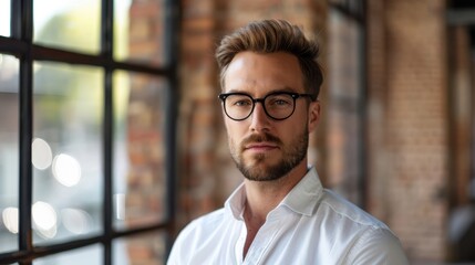 Wall Mural - The man with glasses