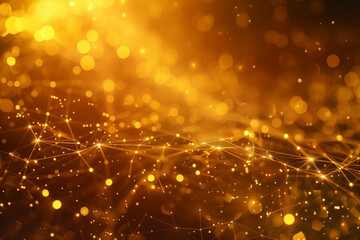 gold shiny digital background polygonal and dots