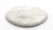 © Zahid - Isolated on white, white fur clean round carpet - 3D rendering