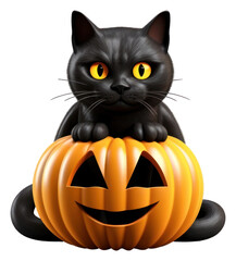 Canvas Print - PNG Halloween pumpkin animal mammal.