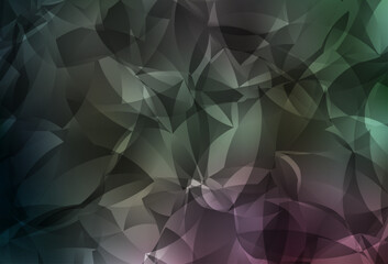 Dark Pink, Green vector gradient triangles pattern.