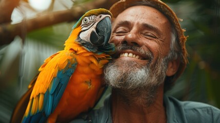 Man with Parrot