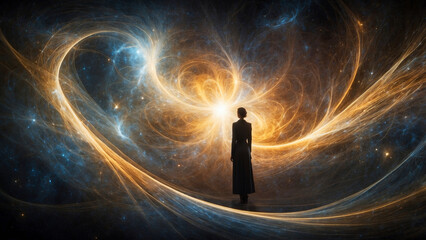 Wall Mural - The quantum field, a swirling dance of energy and matter