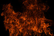 © Volodymyr - Texture of fire on a black background. Abstract fire flame background, large burning fire.