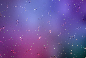 Sticker - light purple, pink vector layout in new year style.