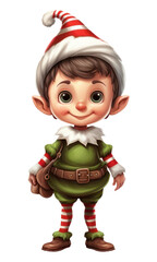 Canvas Print - PNG Christmas elf toy white background representation.