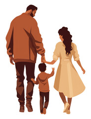 Sticker - PNG Couple walking family father.