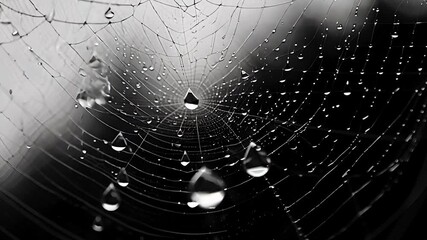 water droplets on a web