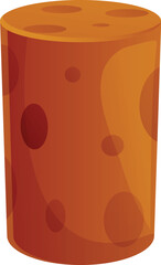 Wall Mural - cartoon style icon of a big asteroid floating in space
