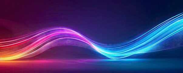 Wall Mural - Abstract background colorful wavy neon lines