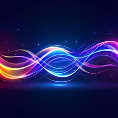 Wall Mural - Abstract background colorful wavy neon lines