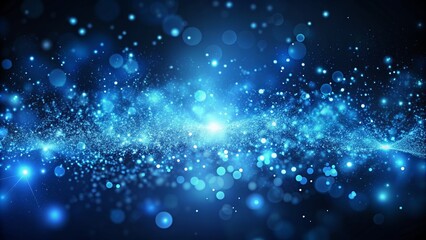 Wall Mural - Abstract Blue Galaxy with Glowing Particles, Blue, Galaxy, Particles, Abstract