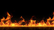 © siaminka - A black background with a long line of orange flames
