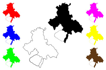  Siauliai City (Republic of Lithuania) map vector illustration, scribble sketch City of Siauliai map