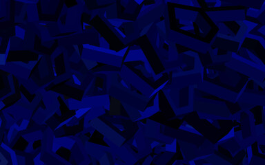 Wall Mural - dark blue vector background with hexagons.