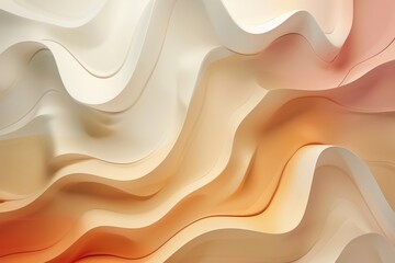 Wall Mural - Abstract background with wavy lines in beige and peach colors