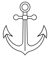 Wall Mural - simple anchor outline isolated icon. vector illustration