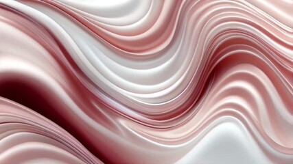 Animated 3D waving cloth texture. Liquid holographic background. Smooth silk cloth surface with ripples and folds in tissue. 4K seamless looping animation. abstract background fluid and flower forms