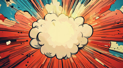 Wall Mural - comic art style exploding pop speech bubble background illustration