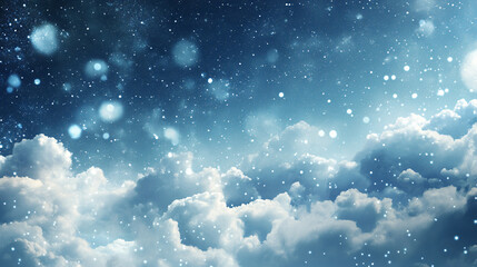 Wall Mural - Fancy background of glittering fluffy clouds and sky