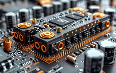 Poster - a close up of a circuit board

