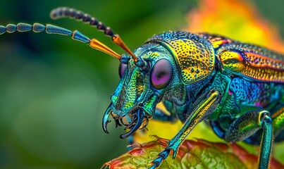 Wall Mural - Insect macro, fine textures, vivid colors, natural wonder