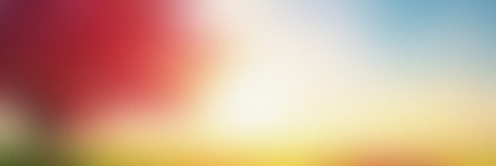 Poster - blurred noisy gradient banner background with A colorful tree stands against a bright sky, capturing the tranquility of a serene morning at sunrise