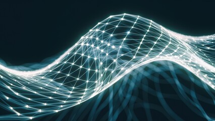 Canvas Print - A close up of a wire network with lights on it, AI