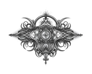 Wall Mural - Emblem of esoteric fantasy on white