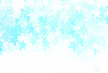 Poster - Light Green vector backdrop with small and big stars.