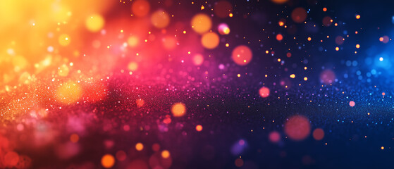 Poster - A colorful abstract background with lots of tiny dots. The background is a mix of red, yellow and blue. The dots are scattered all over the background, creating a sense of movement and energy.