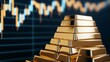 © Wimon - Virtual gold pricing, augmented reality graphs, sleek background, selective focus on foreground, copy space for text, ultra HD,