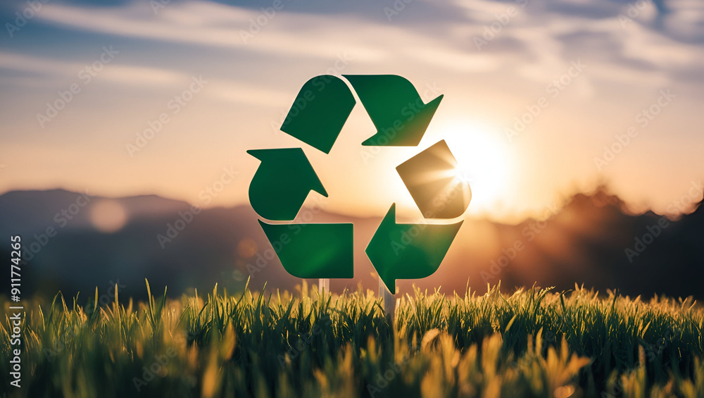 Reduce, reuse, recycle symbol. Ecological concept. An ecological ...