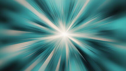 Wall Mural - blurred turquoise zoom perspective background. abstract soft explosion effect. generative ai