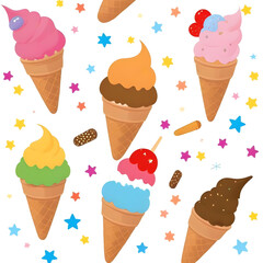 Cartoon style Ice Cream kids clip art collection 1