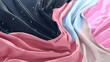 © nikolettamuhari - Flowing fabric in shades of pink and blue against a starry night.