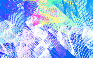 Sticker - light blue, yellow vector background with abstract shapes.