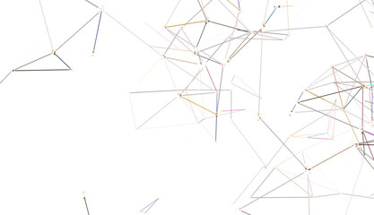 Fototapete - The structure of the network connection of points and lines. Data technology.