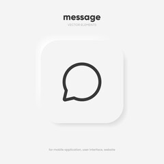 Fototapete - 3d isolated vector elements. Minimal modern message, chat, speak, dialog, chatting icon emblem symbol. 3d blue messaging chatting icon. Mobile app icons. Device UI UX mockup.