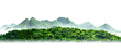 © Daniel - mountain range with lush green trees isolate on white background
